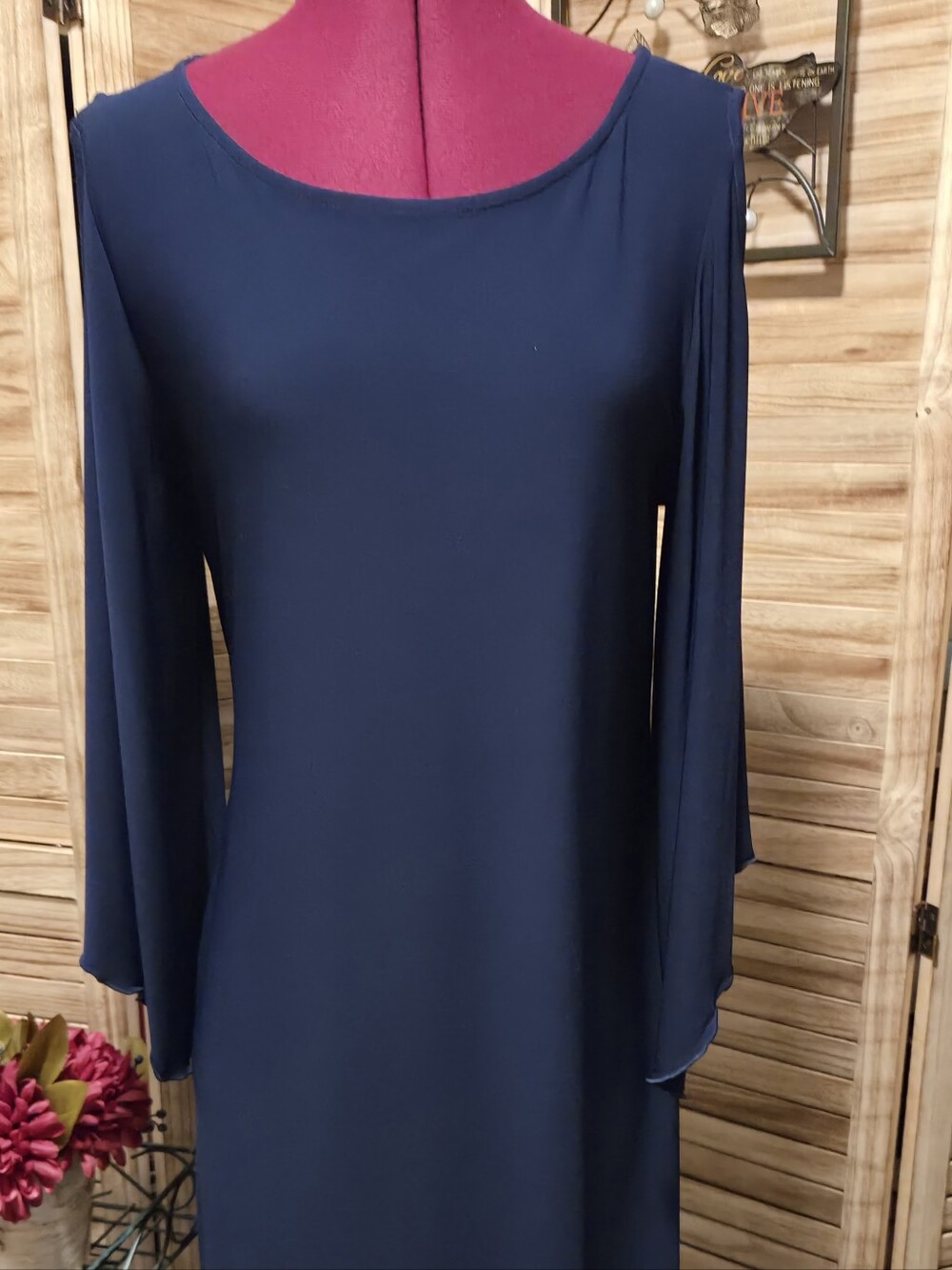 Laundry by Design S Blue Cold Shoulder Dress